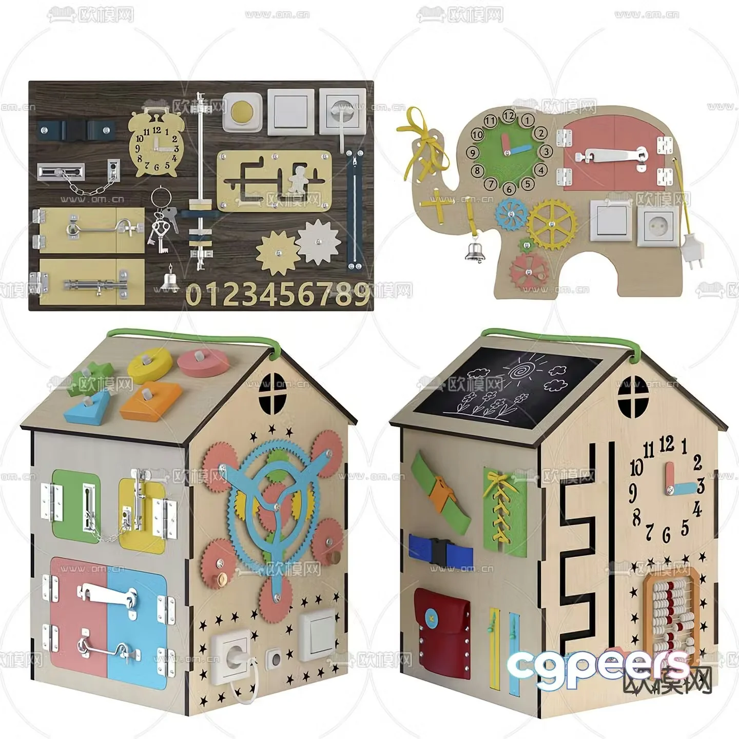 Modern children’s educational toy house 3d model
