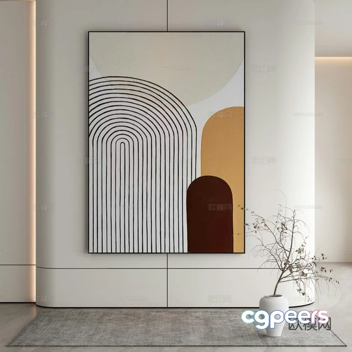 Decorative painting art painting hanging painting 3d model