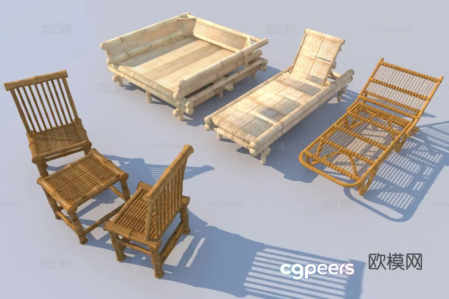 New Chinese outdoor chair 3D model