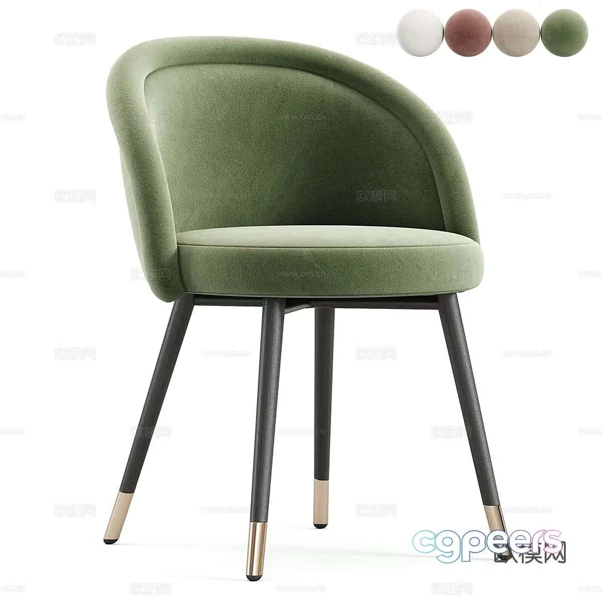 New Chinese Light Luxury Chloe Dining Chair 3D Model