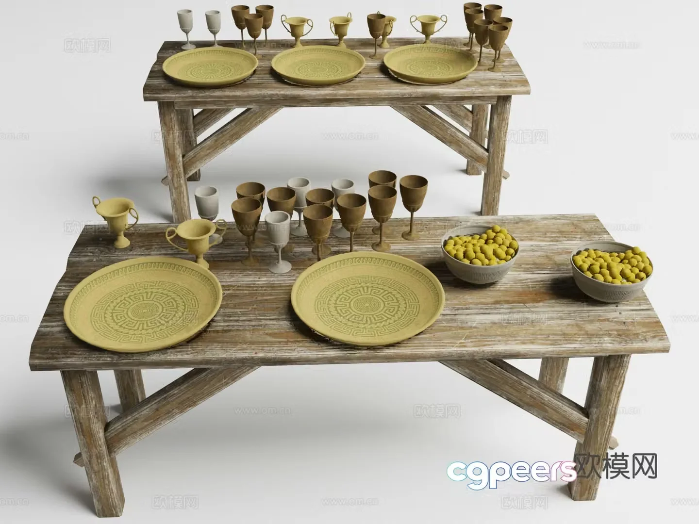 Fruit plate Wood fruit rack Food frame Fruit frame Blueberry basket Bamboo basket 3d model