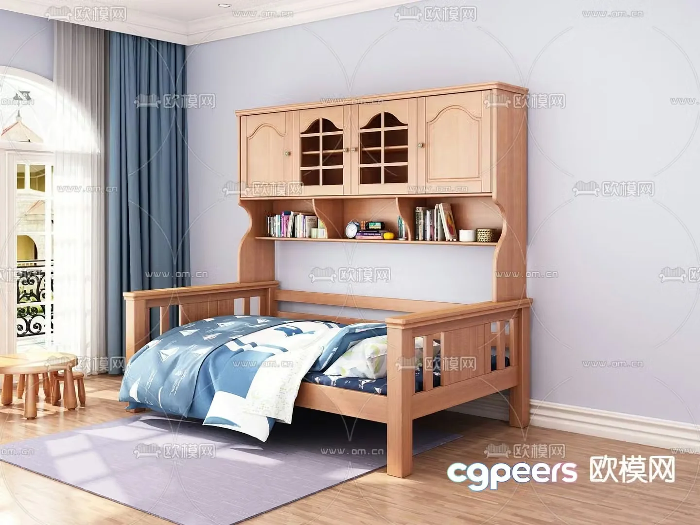 Nordic children’s bed 3d model