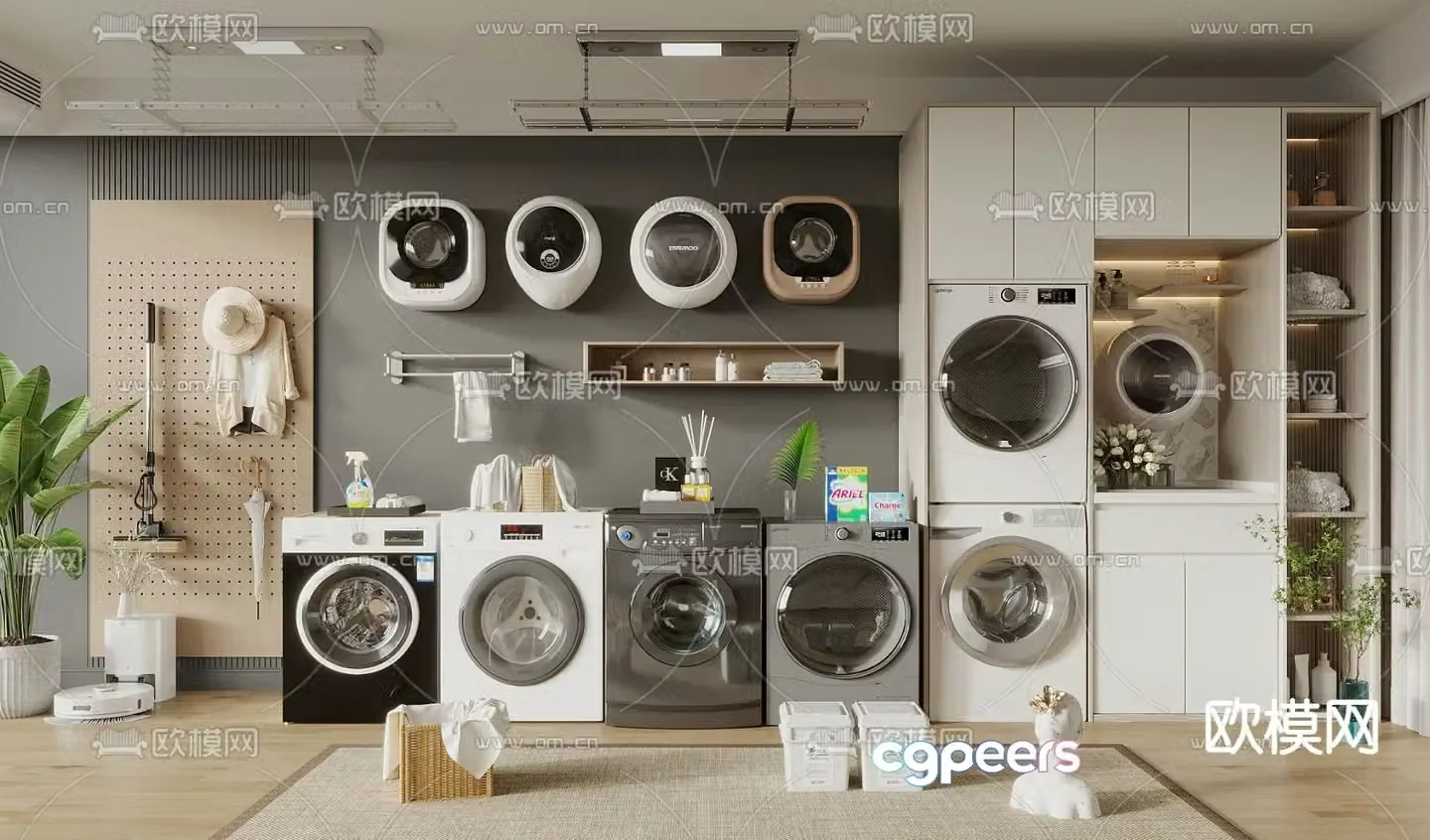 Washing Machine Wall Mounted Washing Machine Washing Machine Cabinet 3d Model