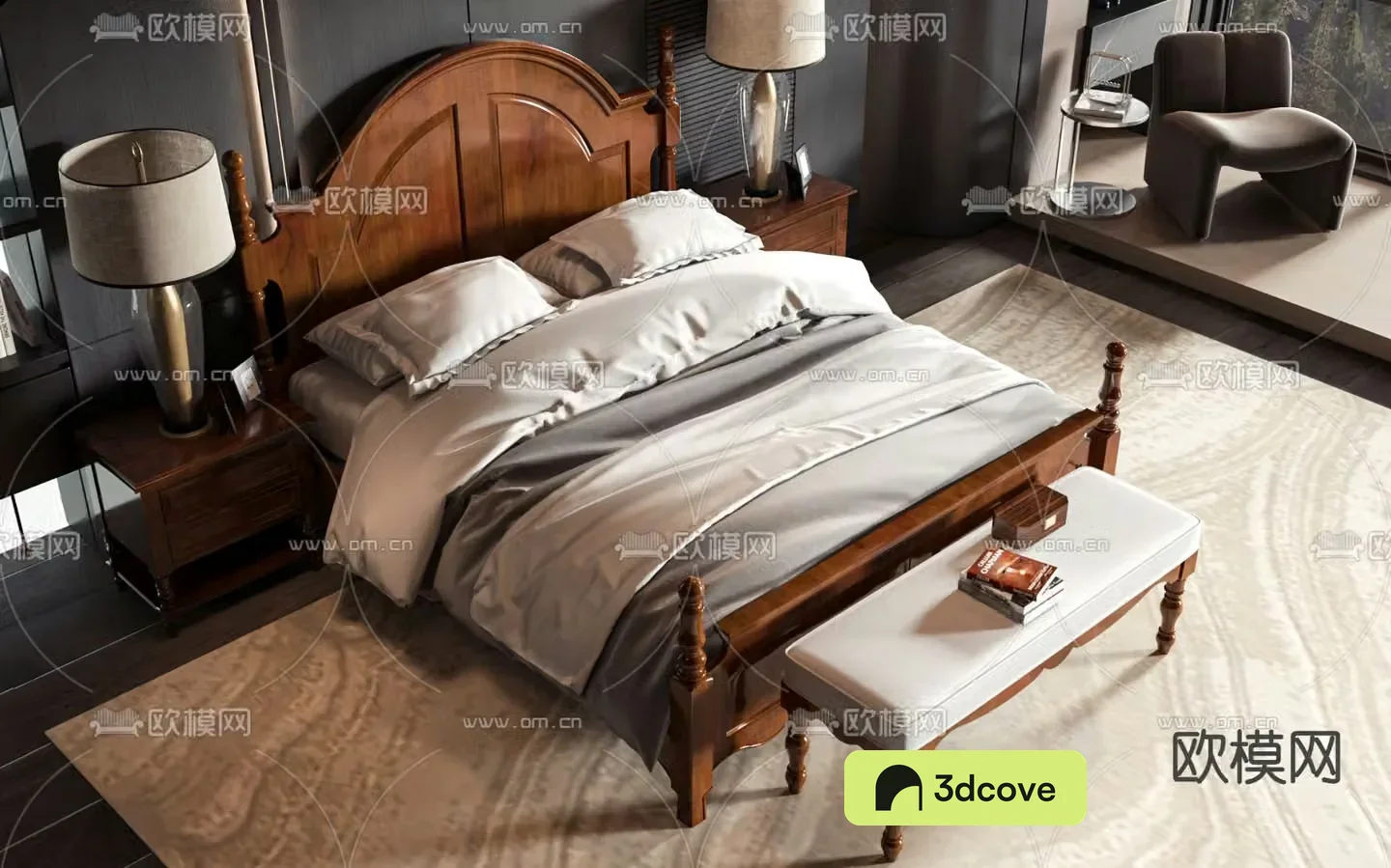 American double bed