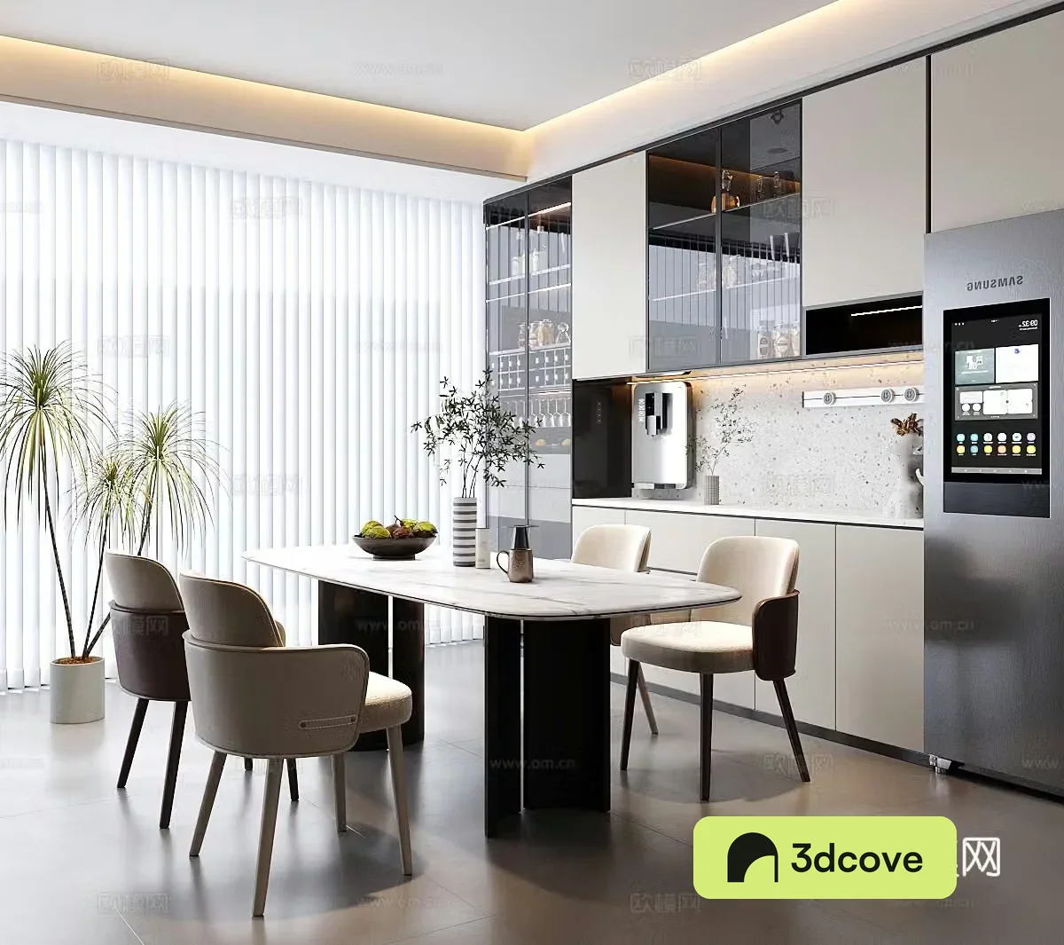 Modern home restaurant dining chair dining table wine cabinet sideboard dining table chair combination jewelry