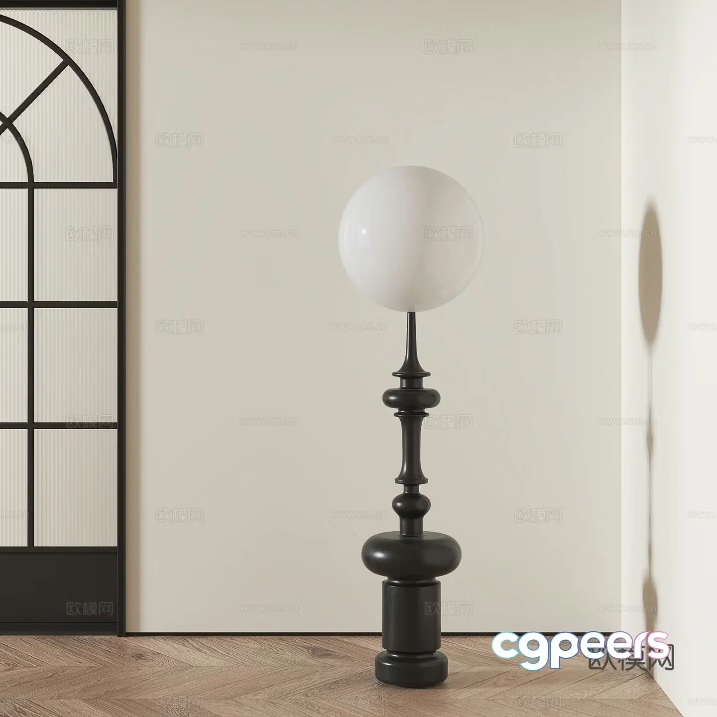 French retro floor lamp 3d model