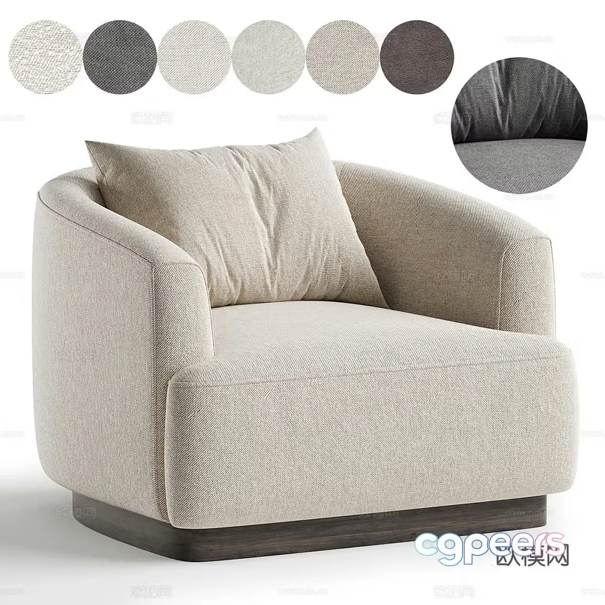 Single sofa casual sofa 3d model