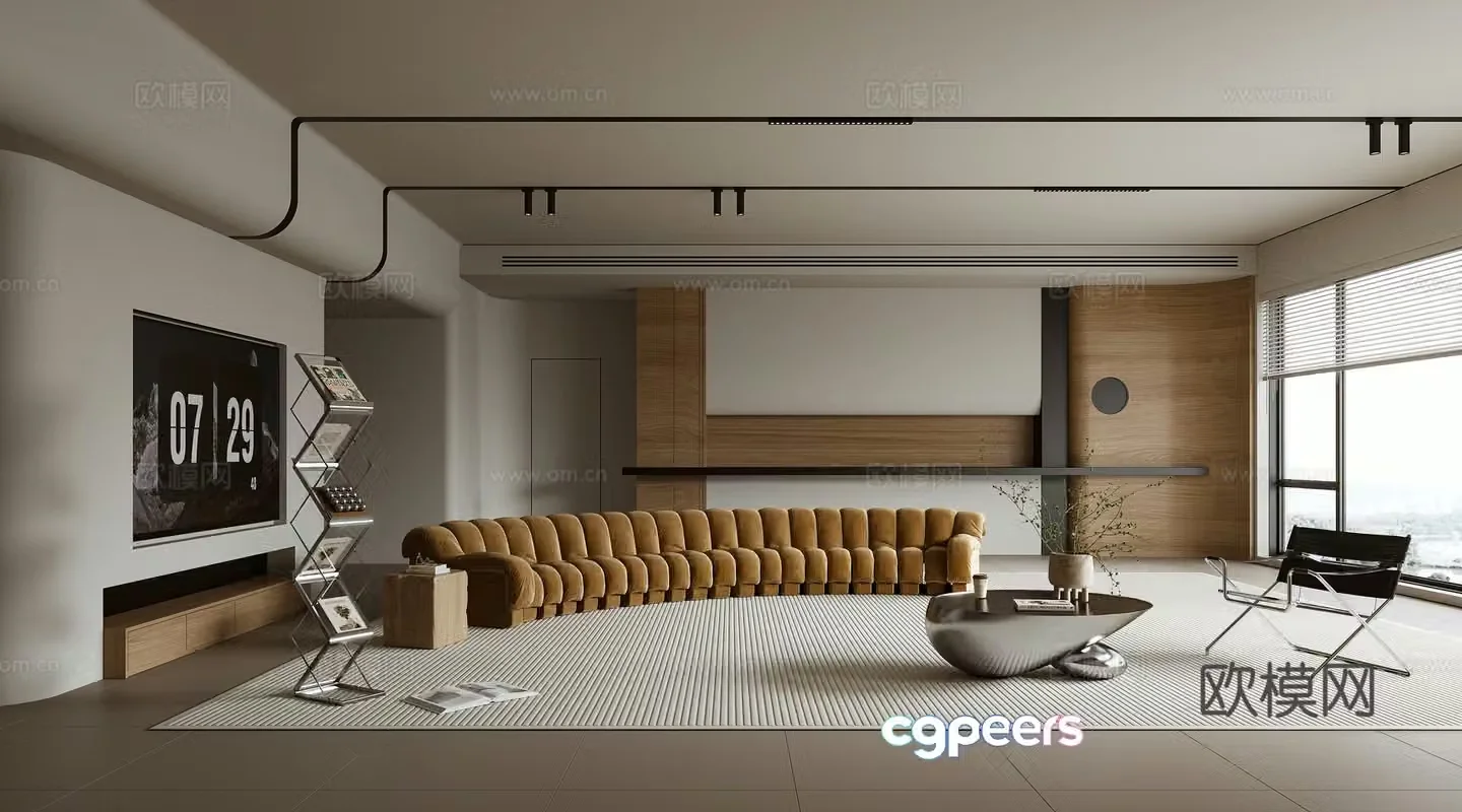 Minimalist living room 3d model