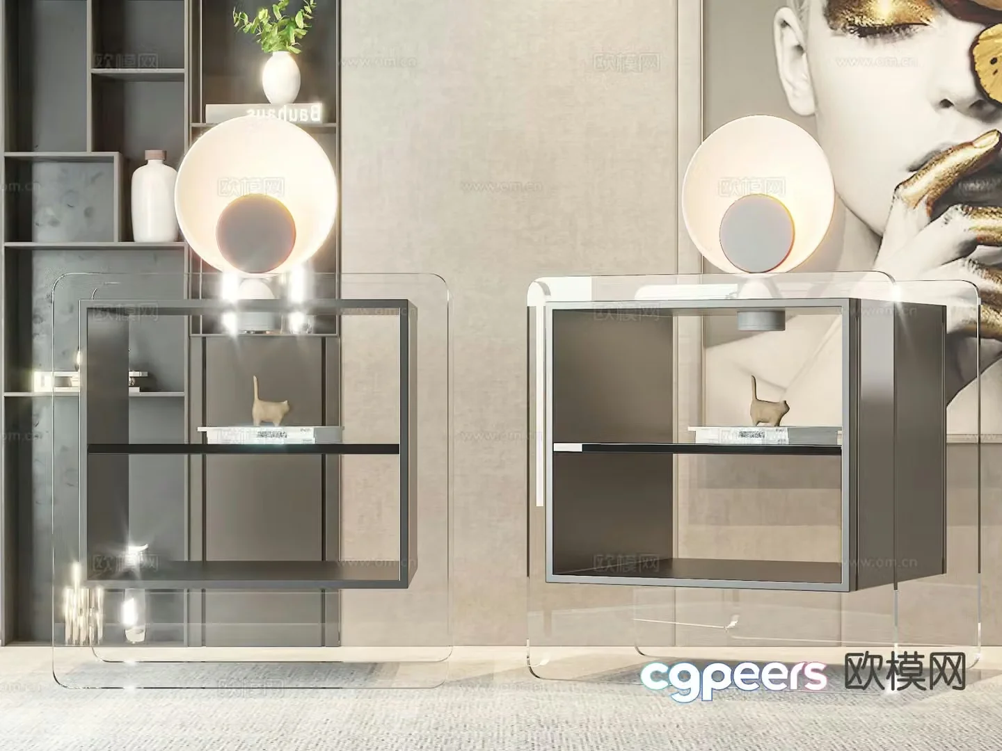 Modern bedside table 3d model