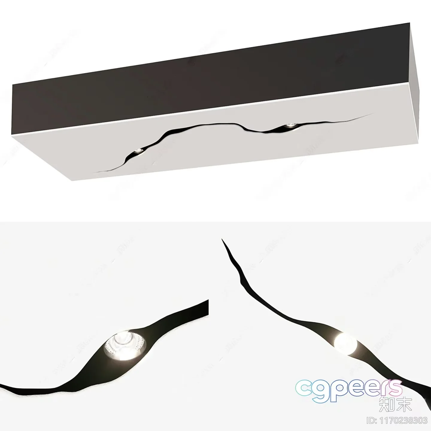 The Image Features A Modern Light Fixture 3D Model – 6665 – CORONA Render