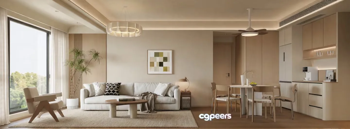 Modern Living Room 3D Model – 21332 – CORONA Render
