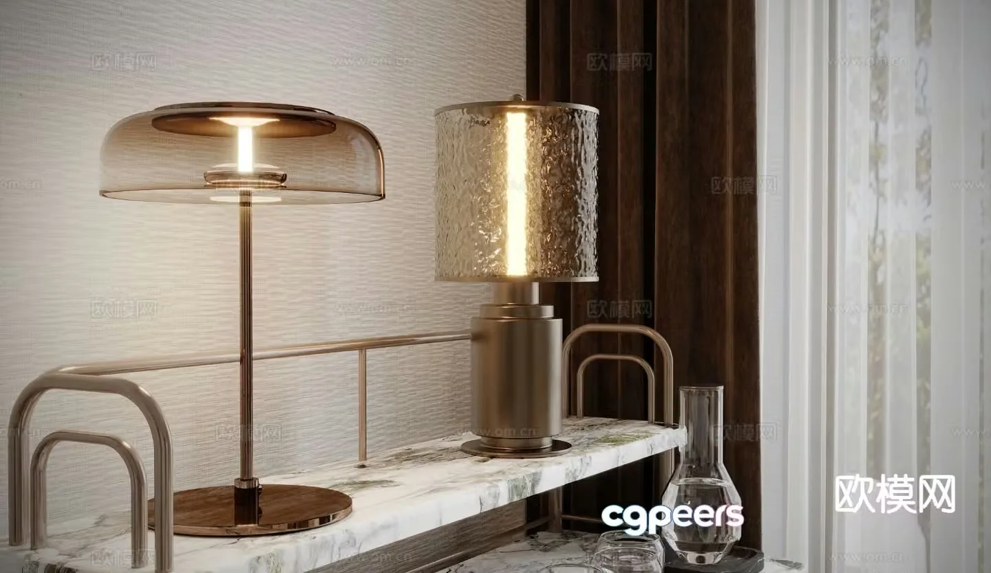 Light luxury desk lamp glass desk lamp 3D model