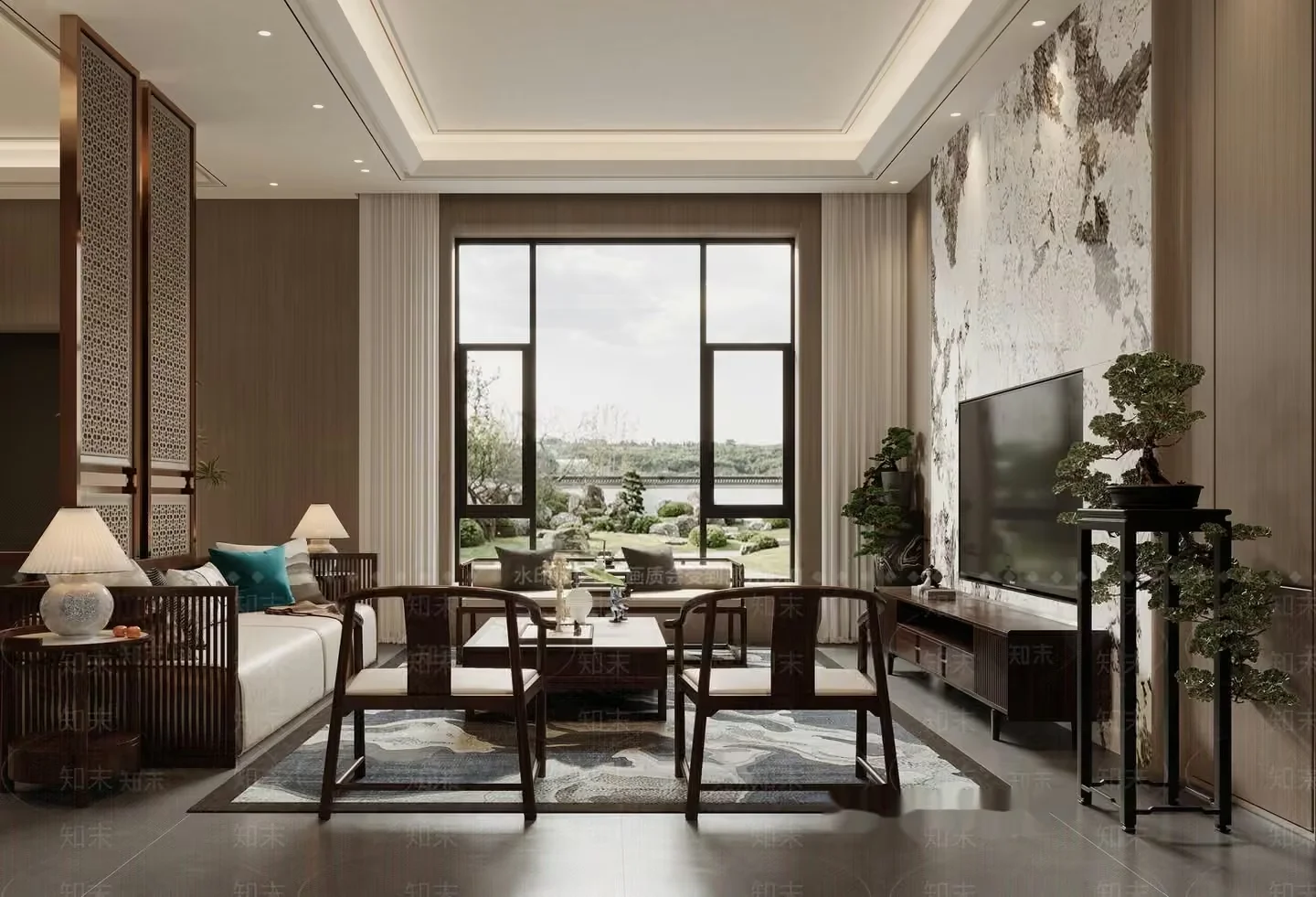 Modern Living Room 3D Model – 1989 – VRAY Render