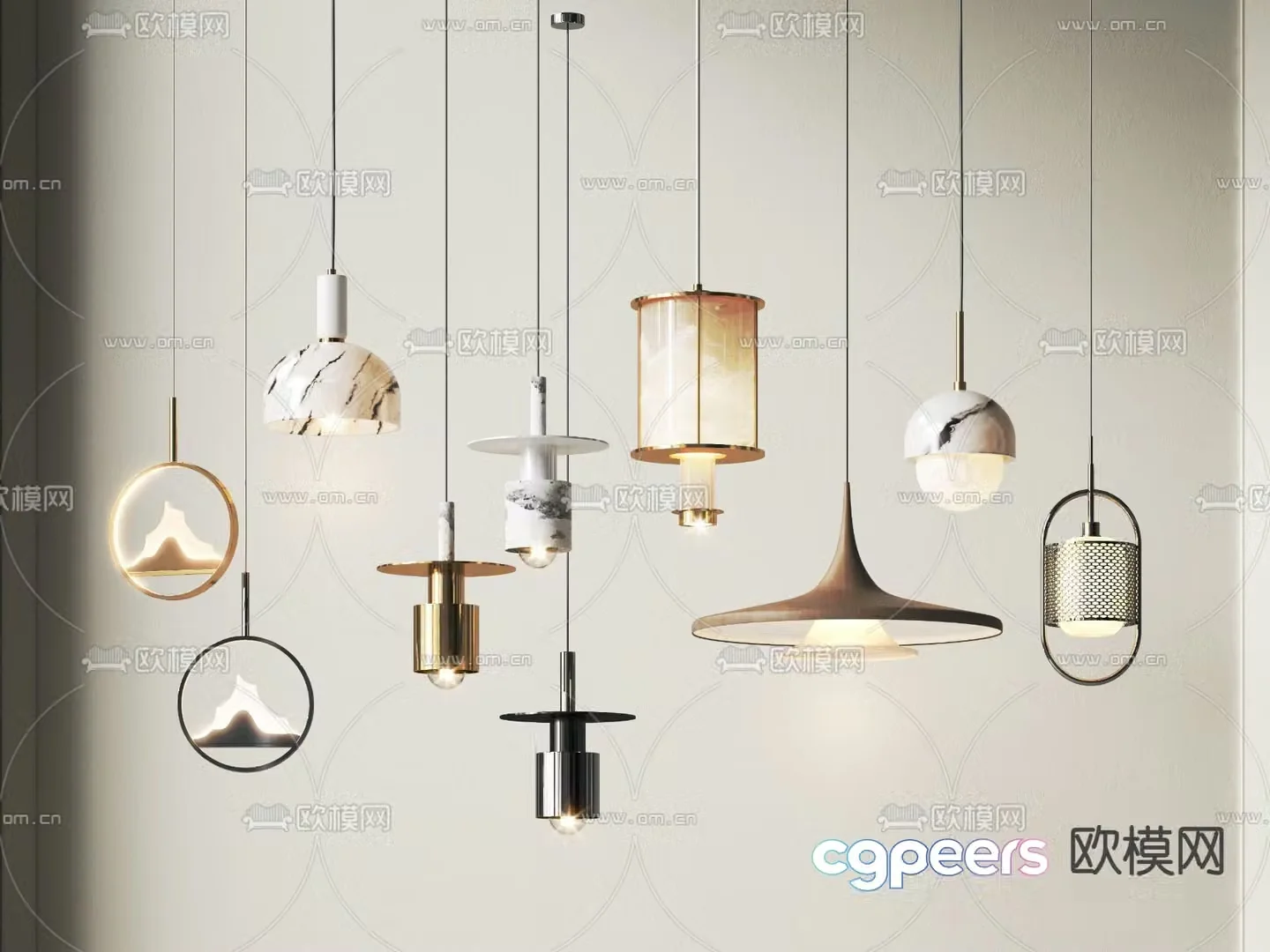 New Chinese style small chandelier 3d model