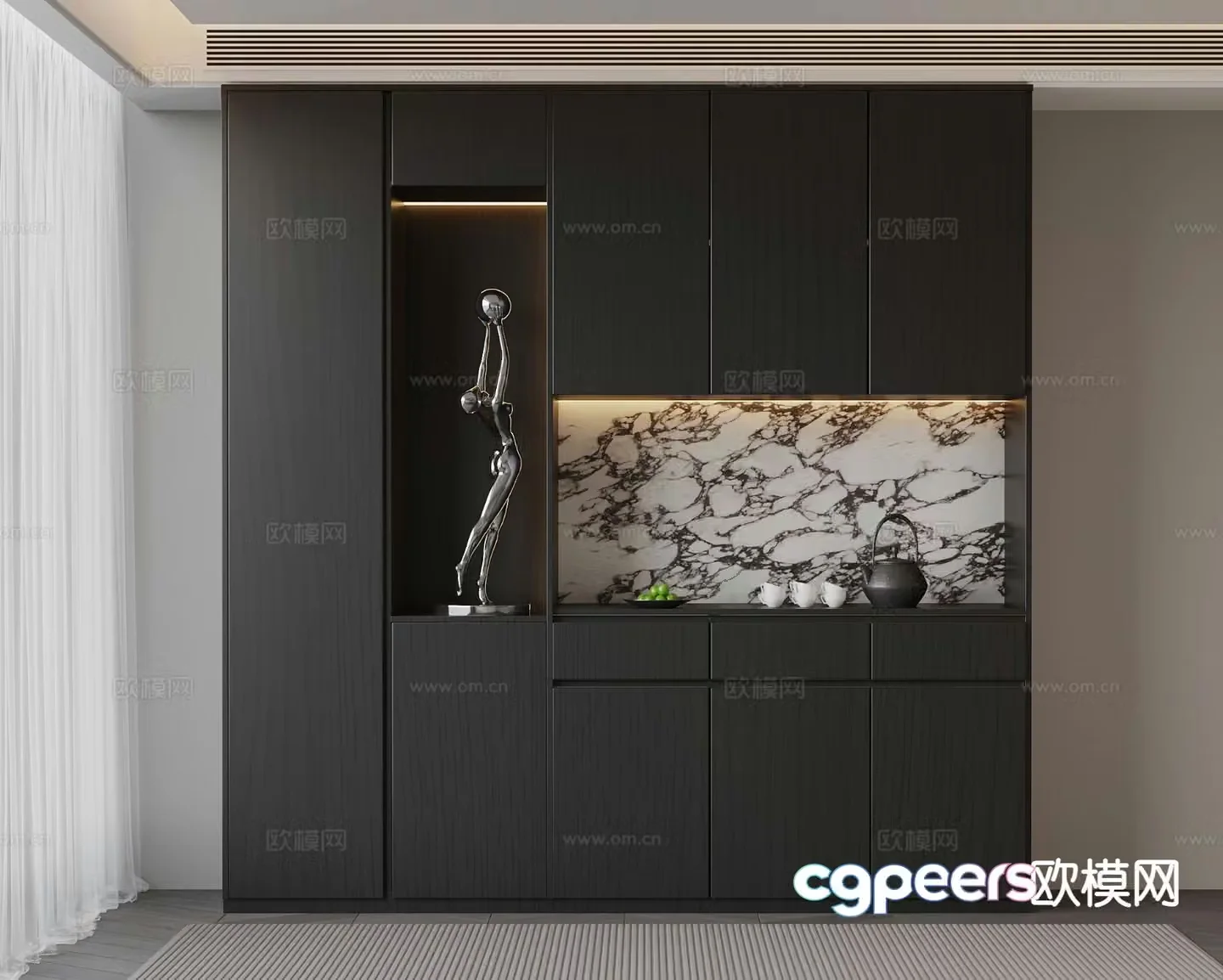 Modern wine cabinet sideboard 3d model
