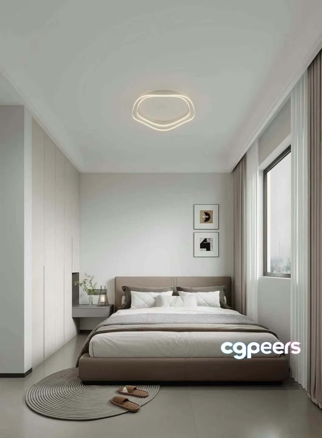 Modern Minimalist Bedroom 3D Model – 10667 – CORONA Render