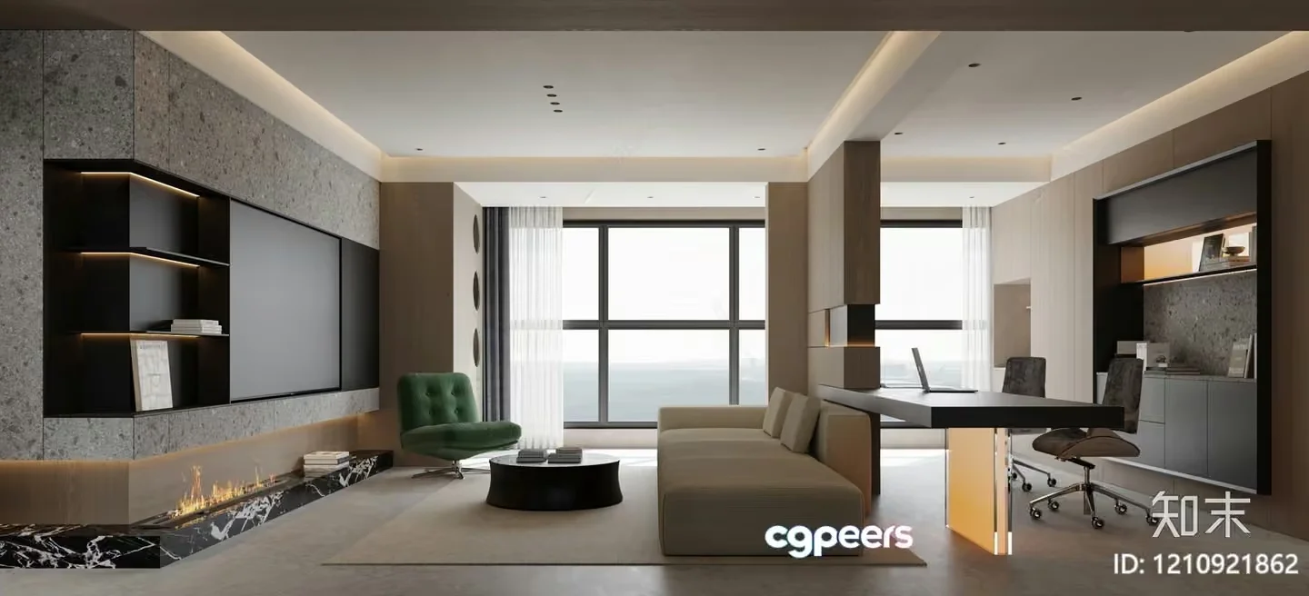 Modern Living Room 3D Model – 18416 – VRAY Render