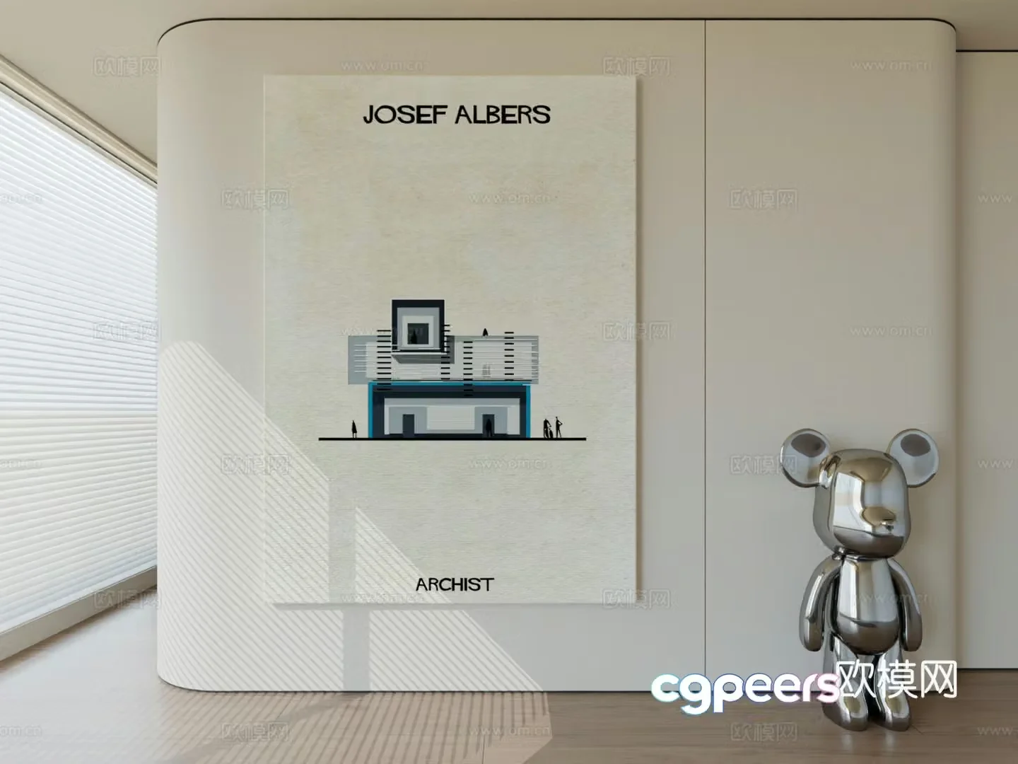 Modern minimalist hanging painting abstract art hanging painting 3d model