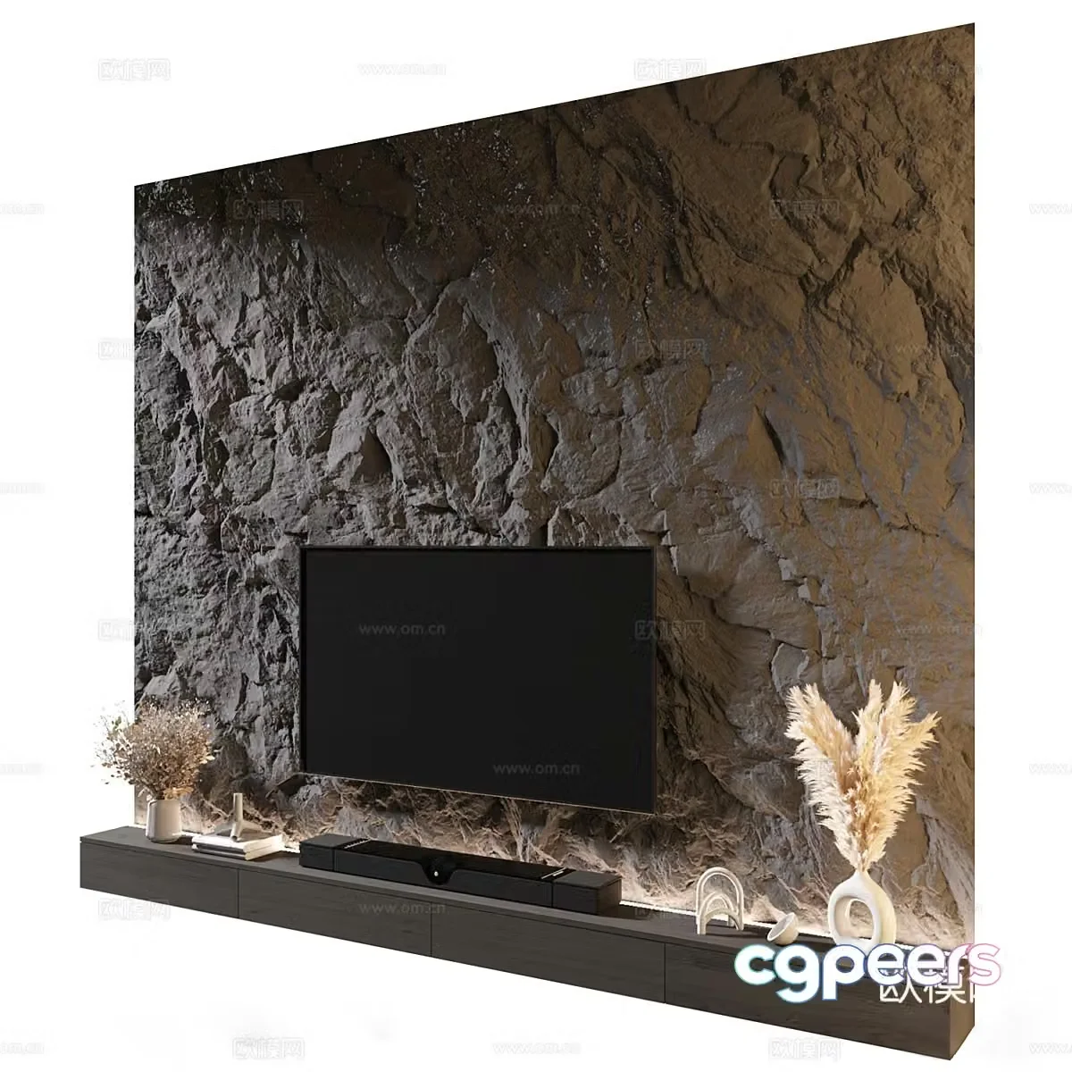 Modern background wall TV background 3d model