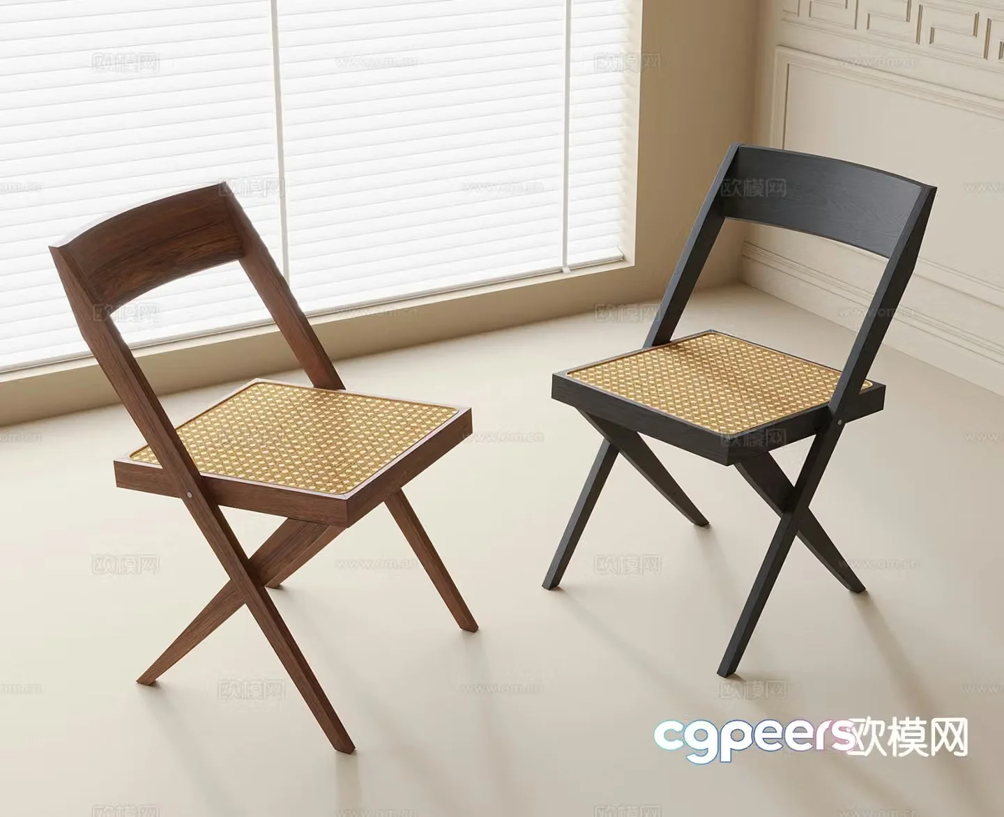Wabi-sabi chair single chair dining chair leisure chair 3d model