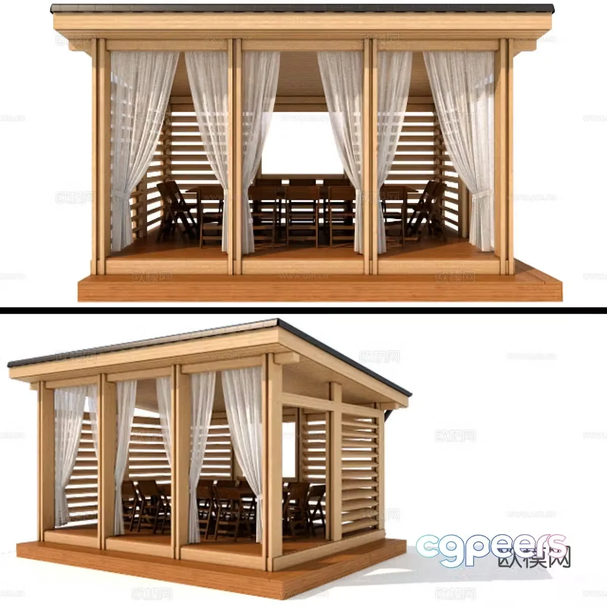 3D model of the gazebo outside