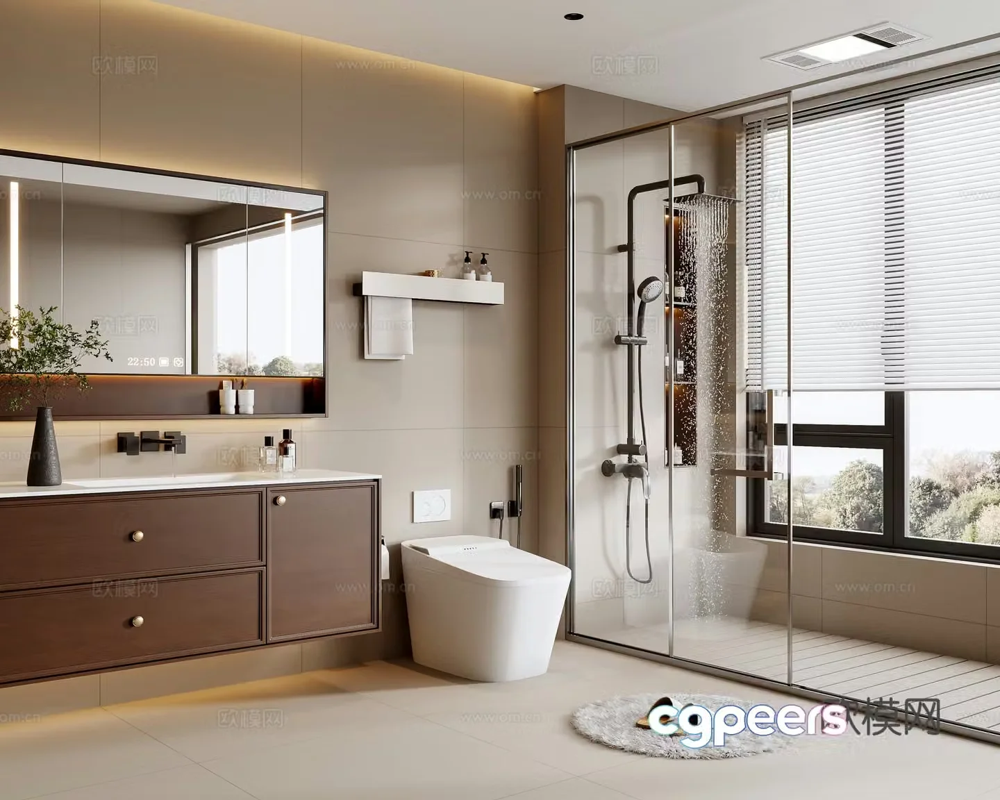 Middle-aged bathroom 3D model