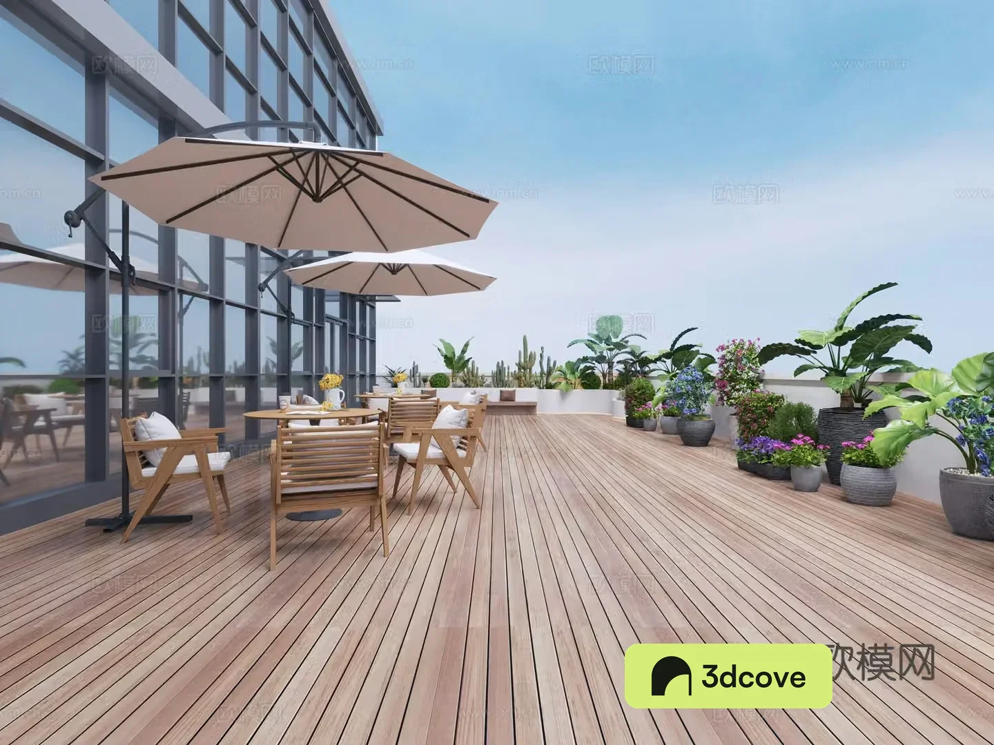 Modern terrace roof garden