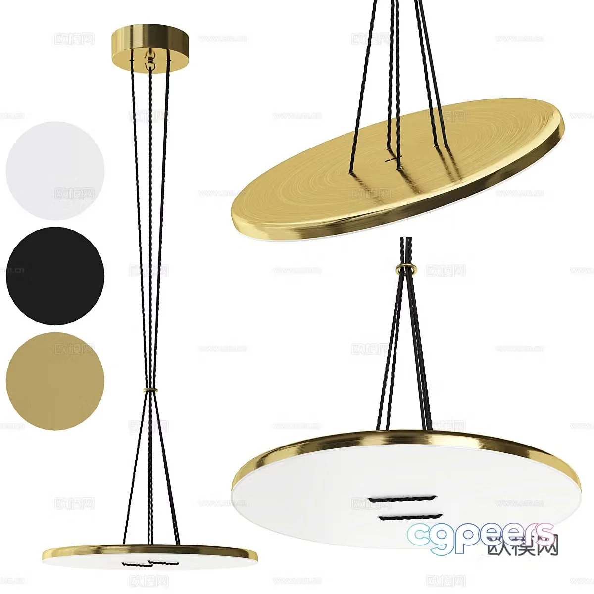 Modern light luxury button decorative chandelier 3d model