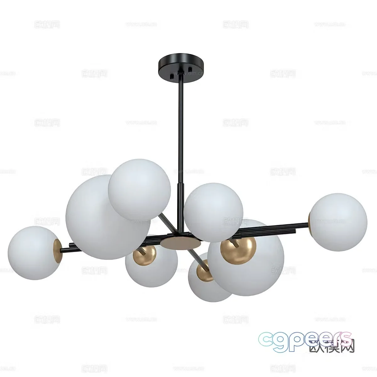 Modern Italian minimalist Rod decorative chandelier 3d model