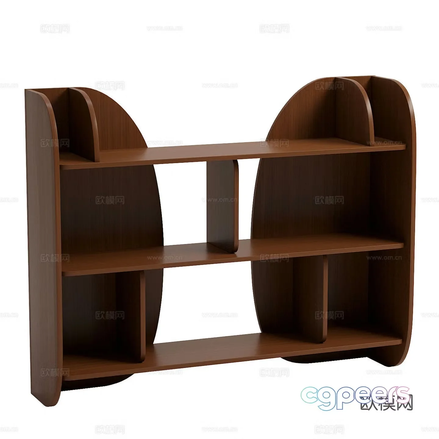 Modern Italian minimalist bookshelf short bookcase 3d model