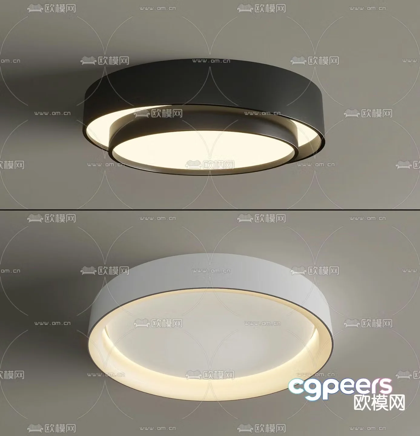 Round ceiling lamp bedroom lamp 3d model