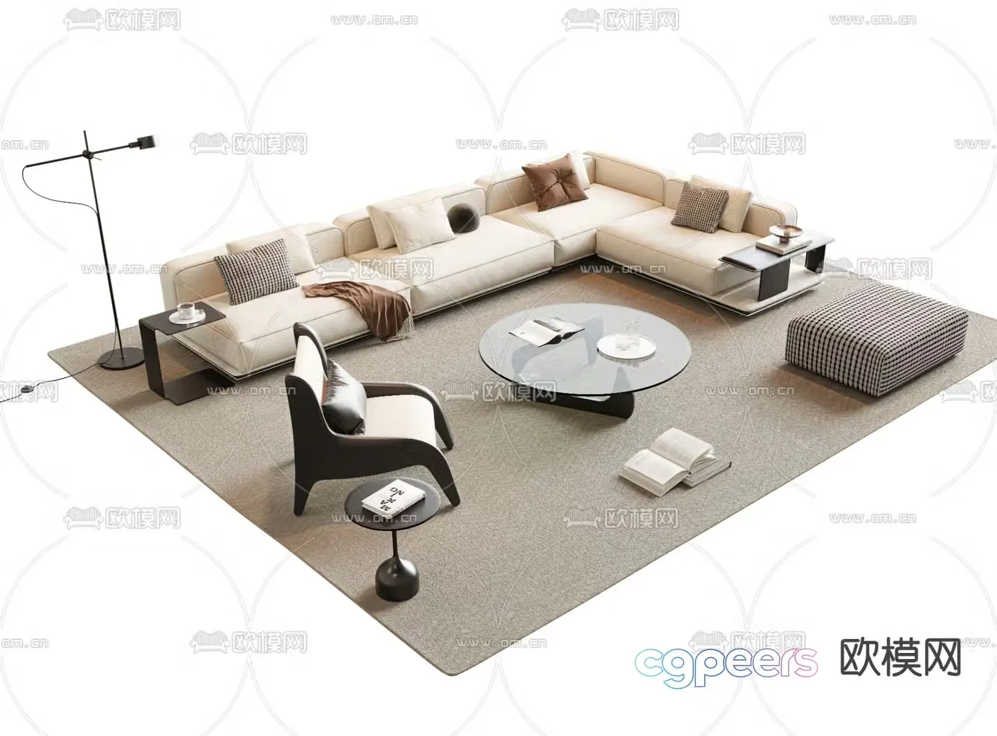 Sectional sofa corner sofa 3d model