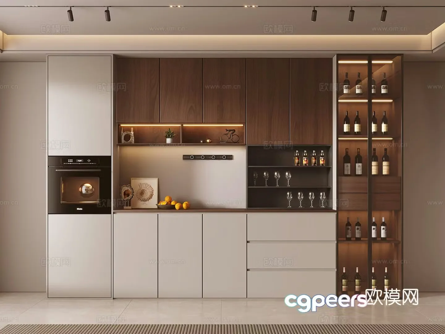 Medieval style sideboard wine cabinet 3D model