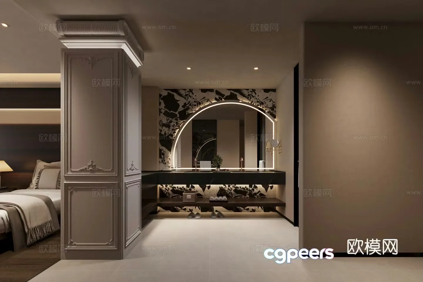 French washbasin dry area 3d model