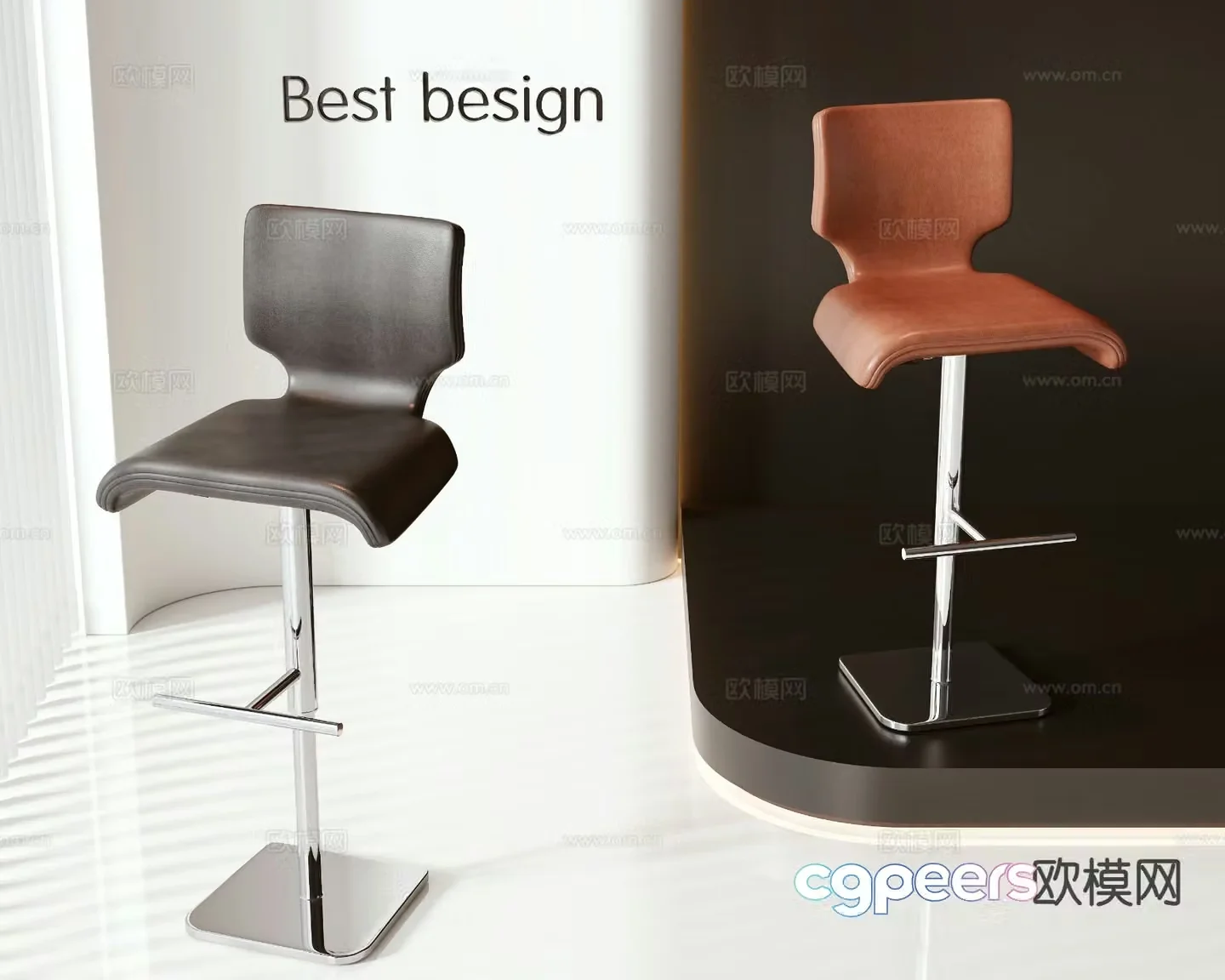 Modern bar stool bar stool high stool 3d model