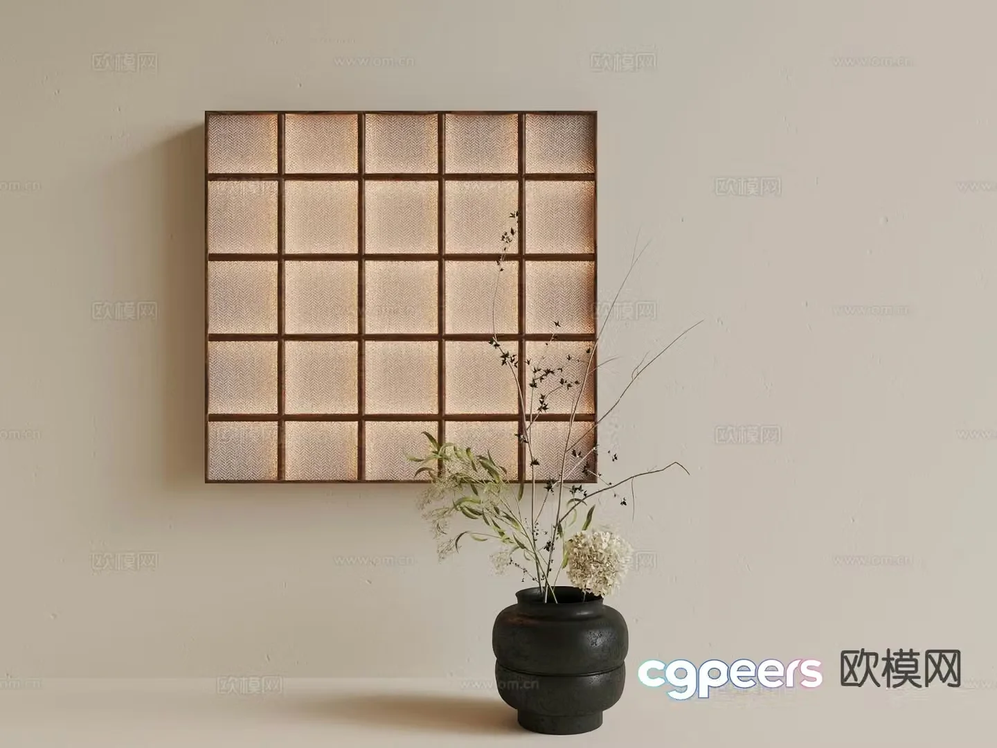 Grid wall light 3d model