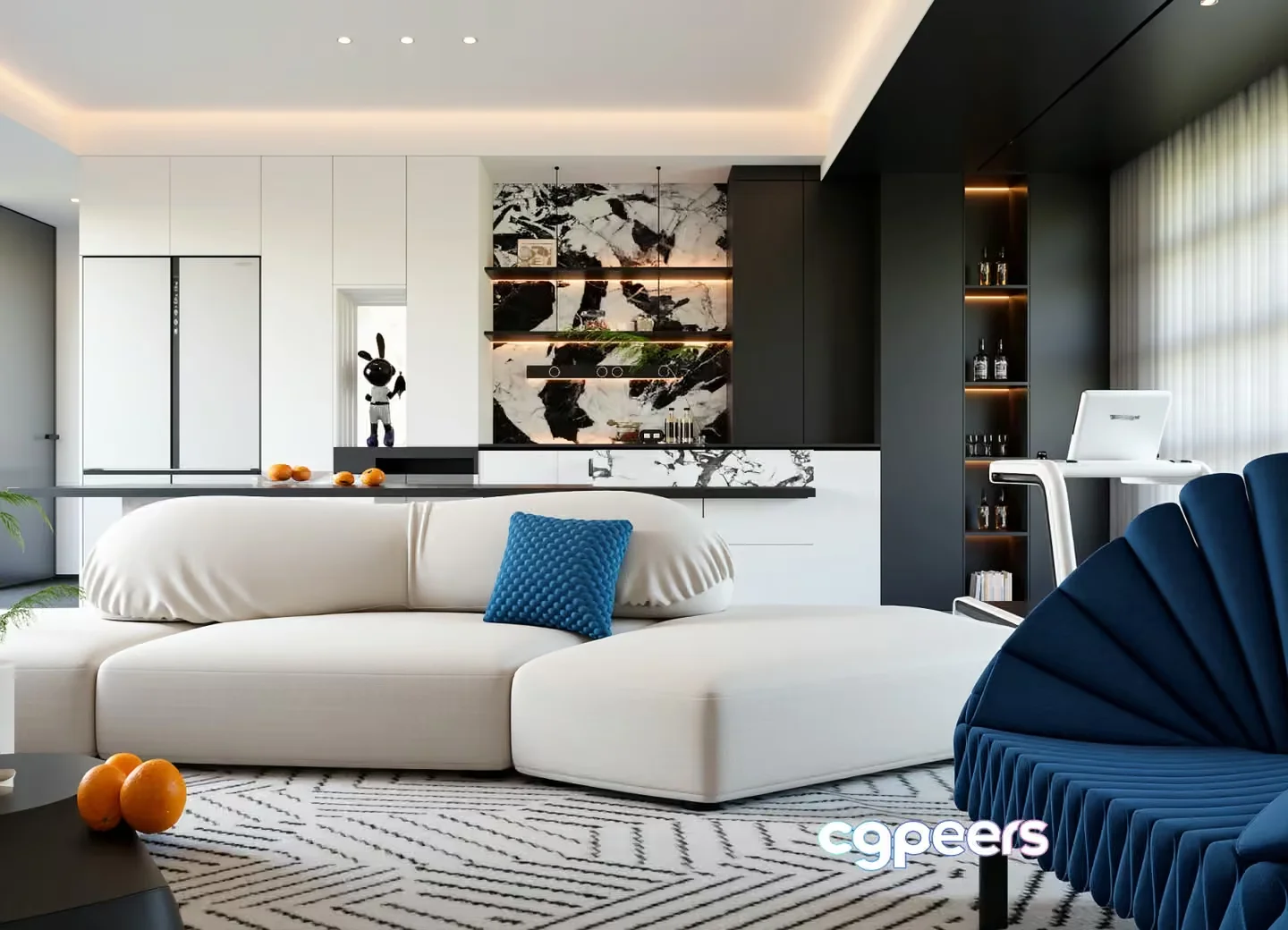 Modern Living Room 3D Model – 22850 – VRAY Render