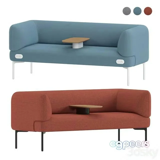 3ds Max Free – Haworth Cabana Sofa S9C2-0 With Integrated Table