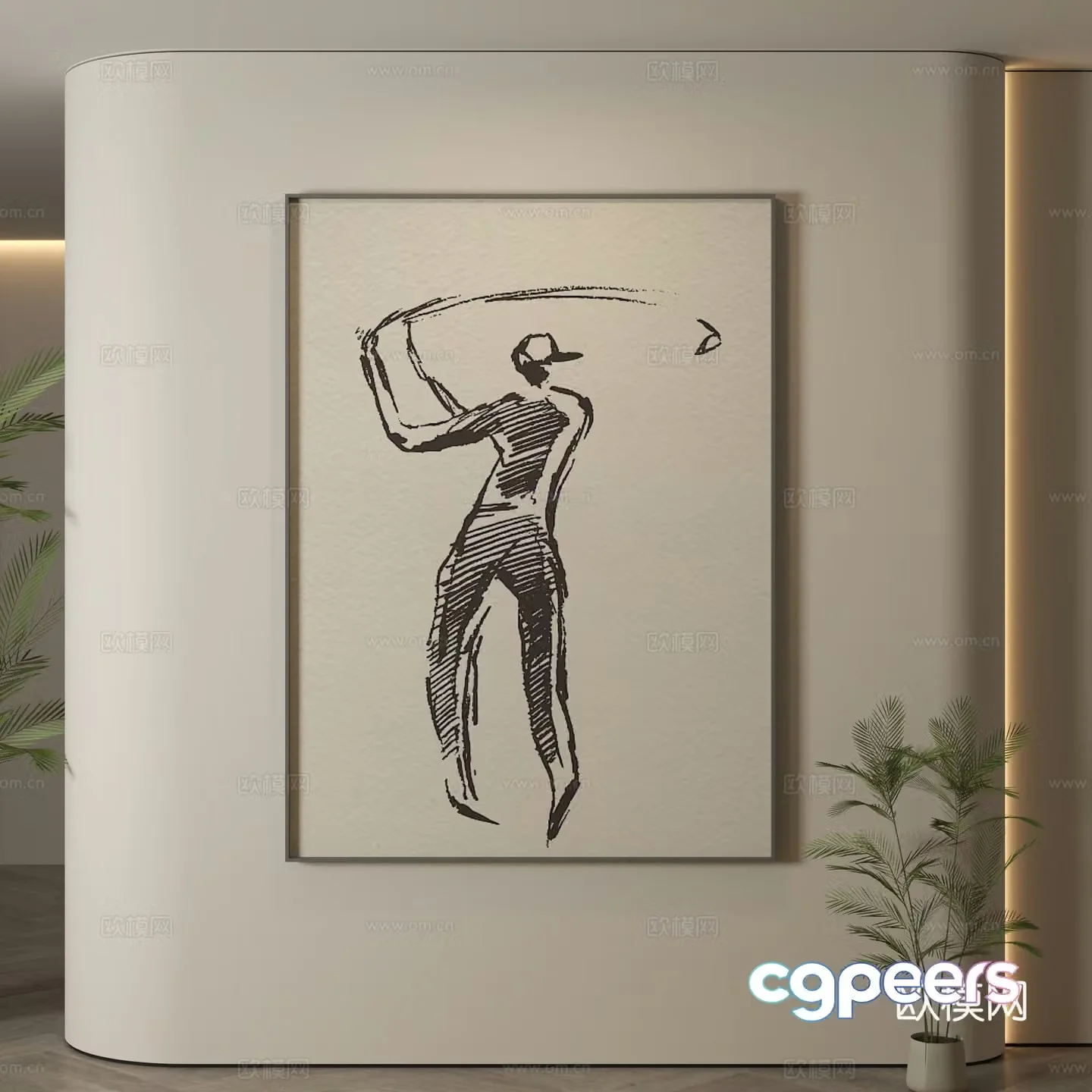 Modern decorative paintings Decorative paintings Modern hanging paintings Hanging paintings Simple hanging paintings 3D model