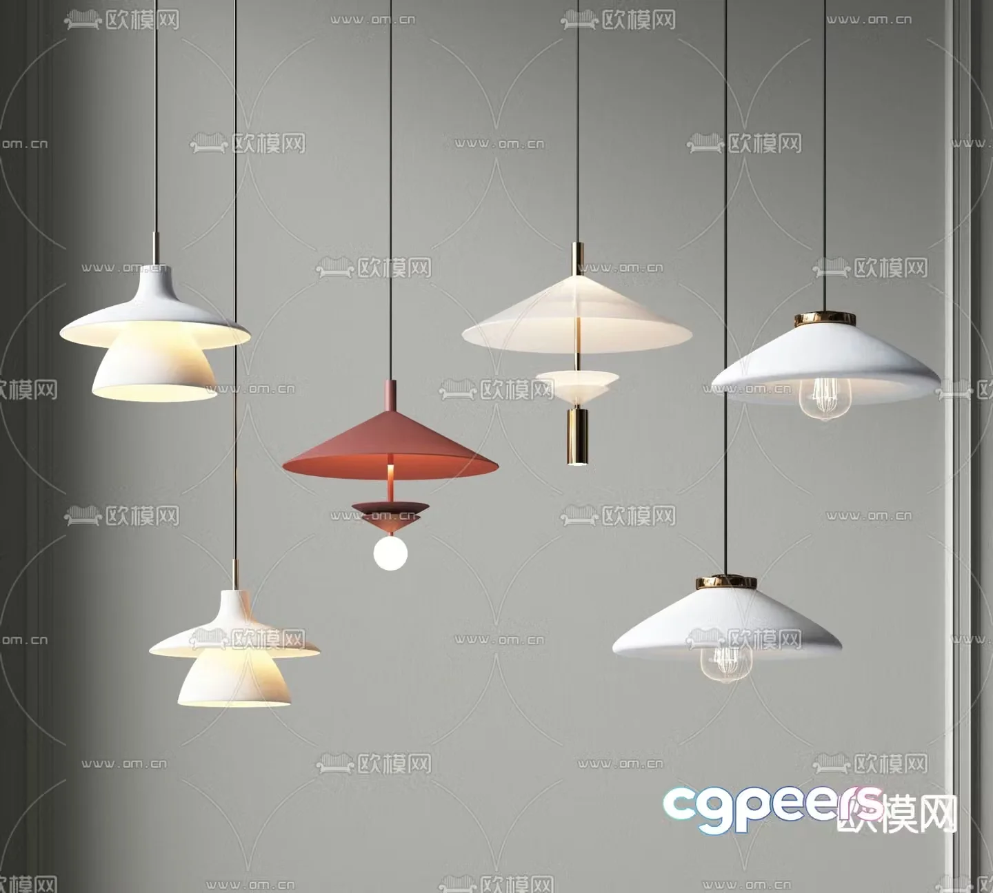 Modern art chandelier 3d model