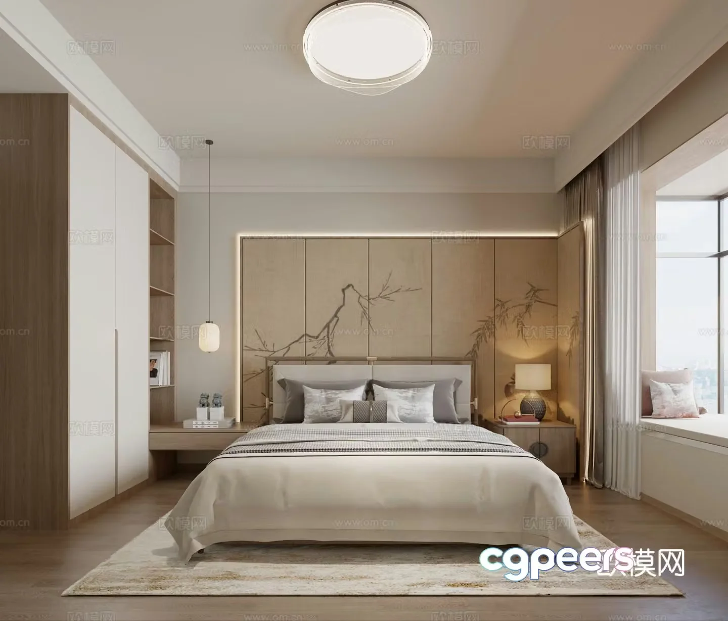 New Chinese style bedroom master bedroom 3d model
