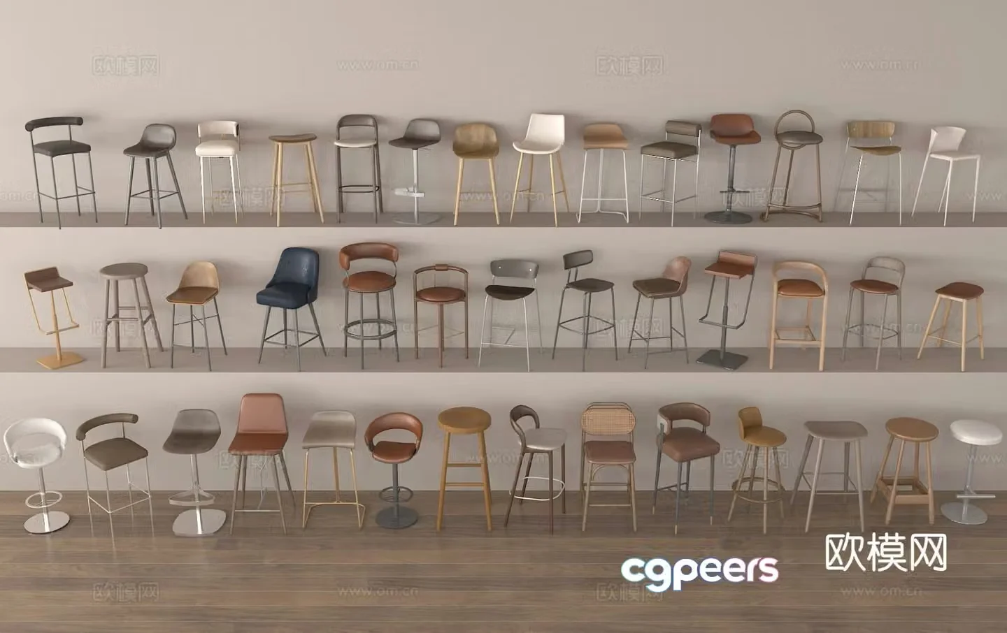 bar stool bar stool high stool 3d model