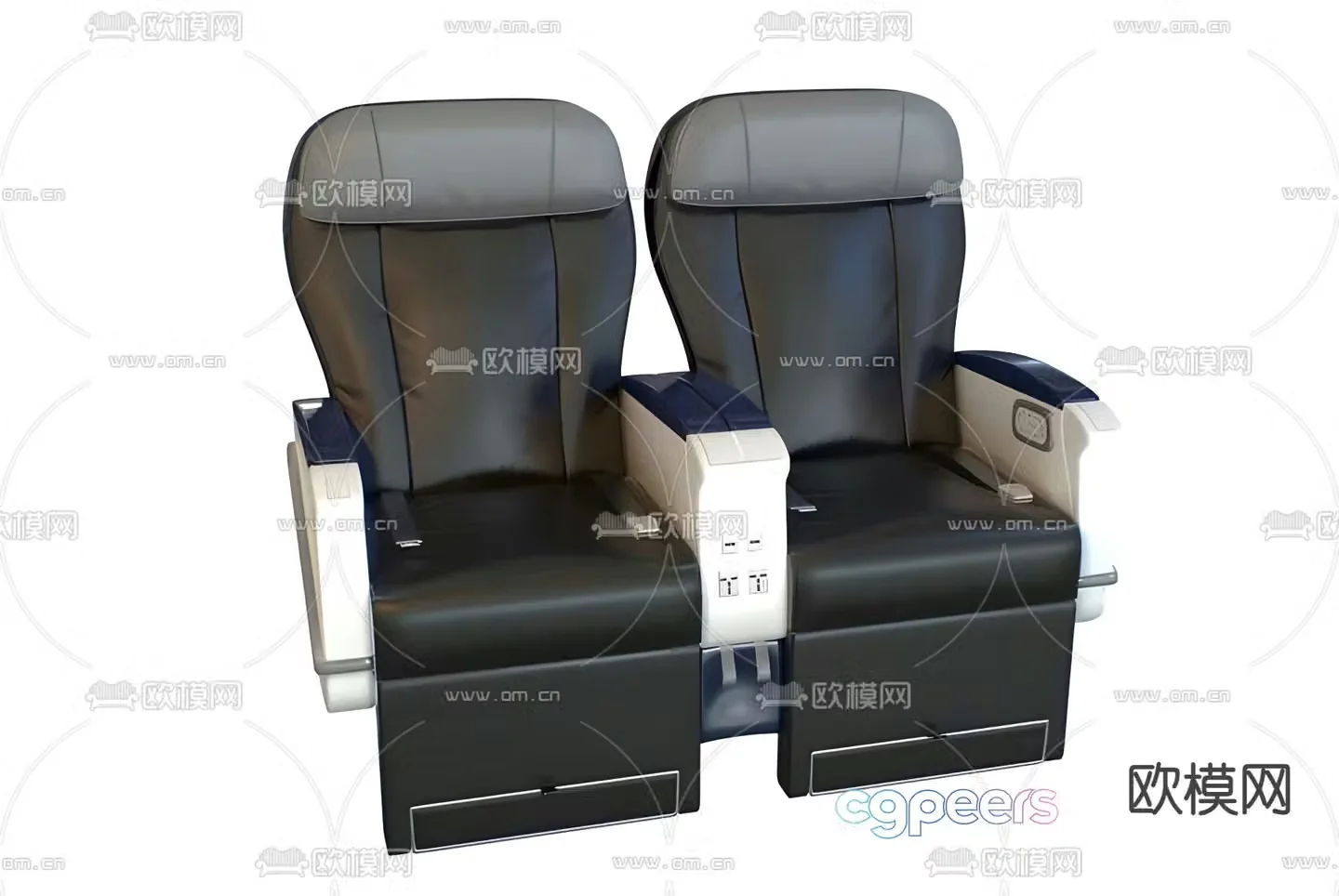 Public chair armchair first class seat 3d model