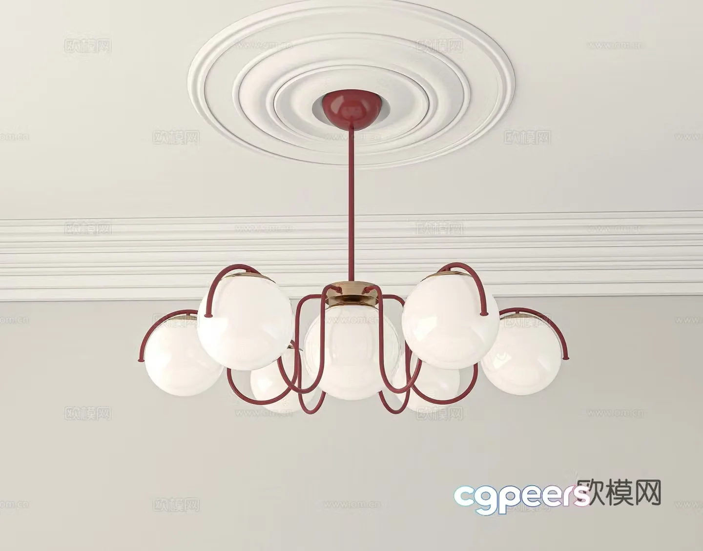 3D model of medieval style living room chandeliers