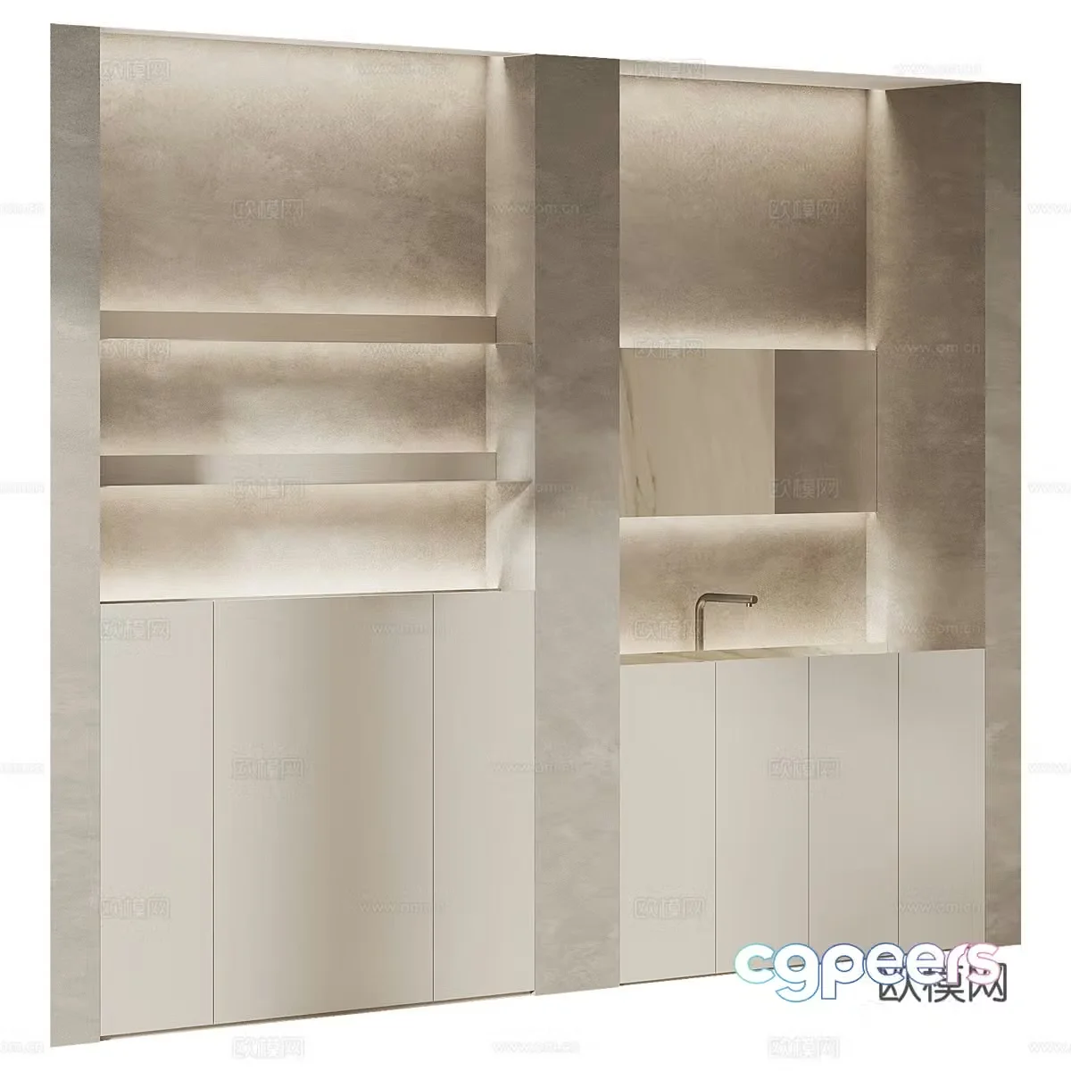 Modern Italian minimalist bathroom cabinet 3d model