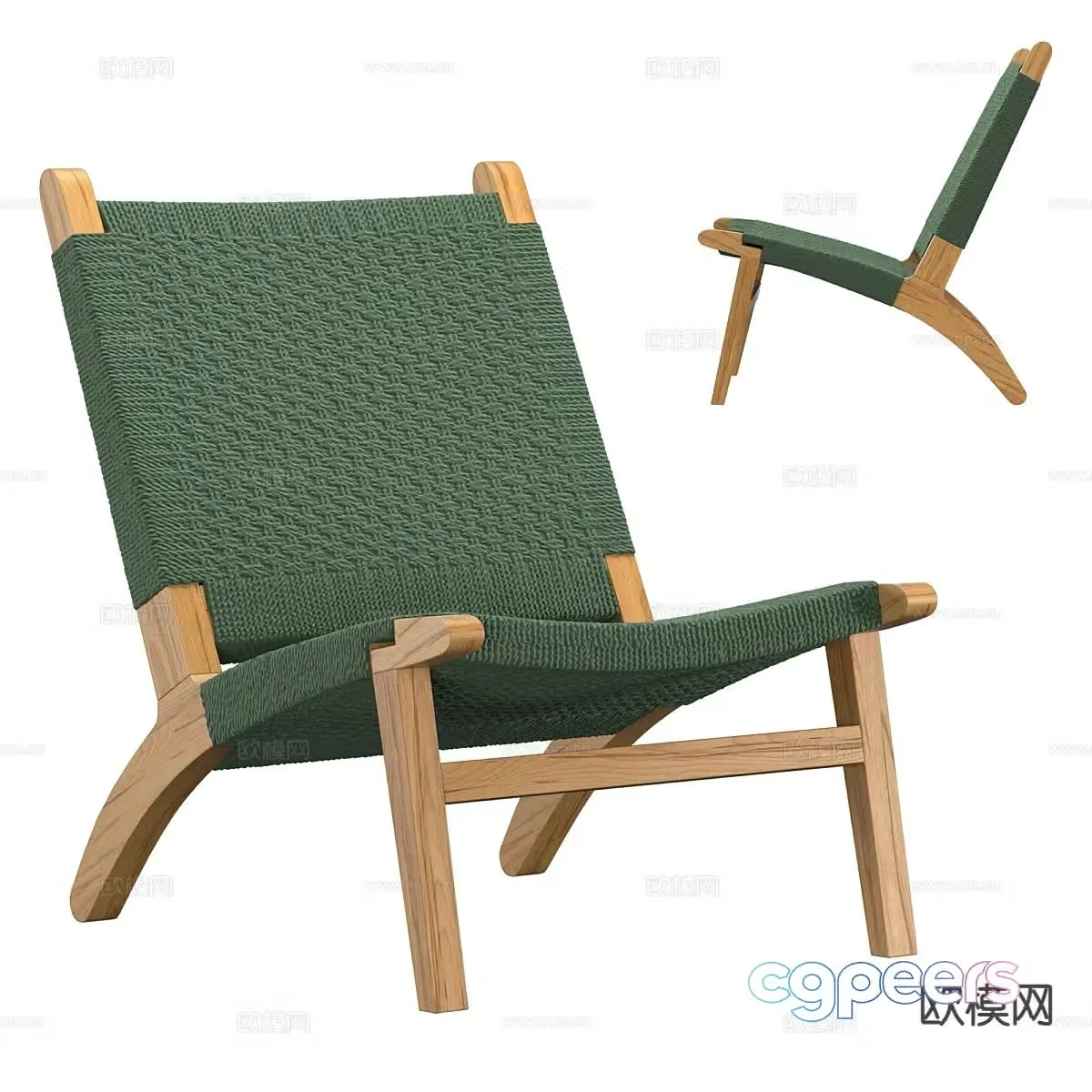 Nordic chair leisure chair 3d model