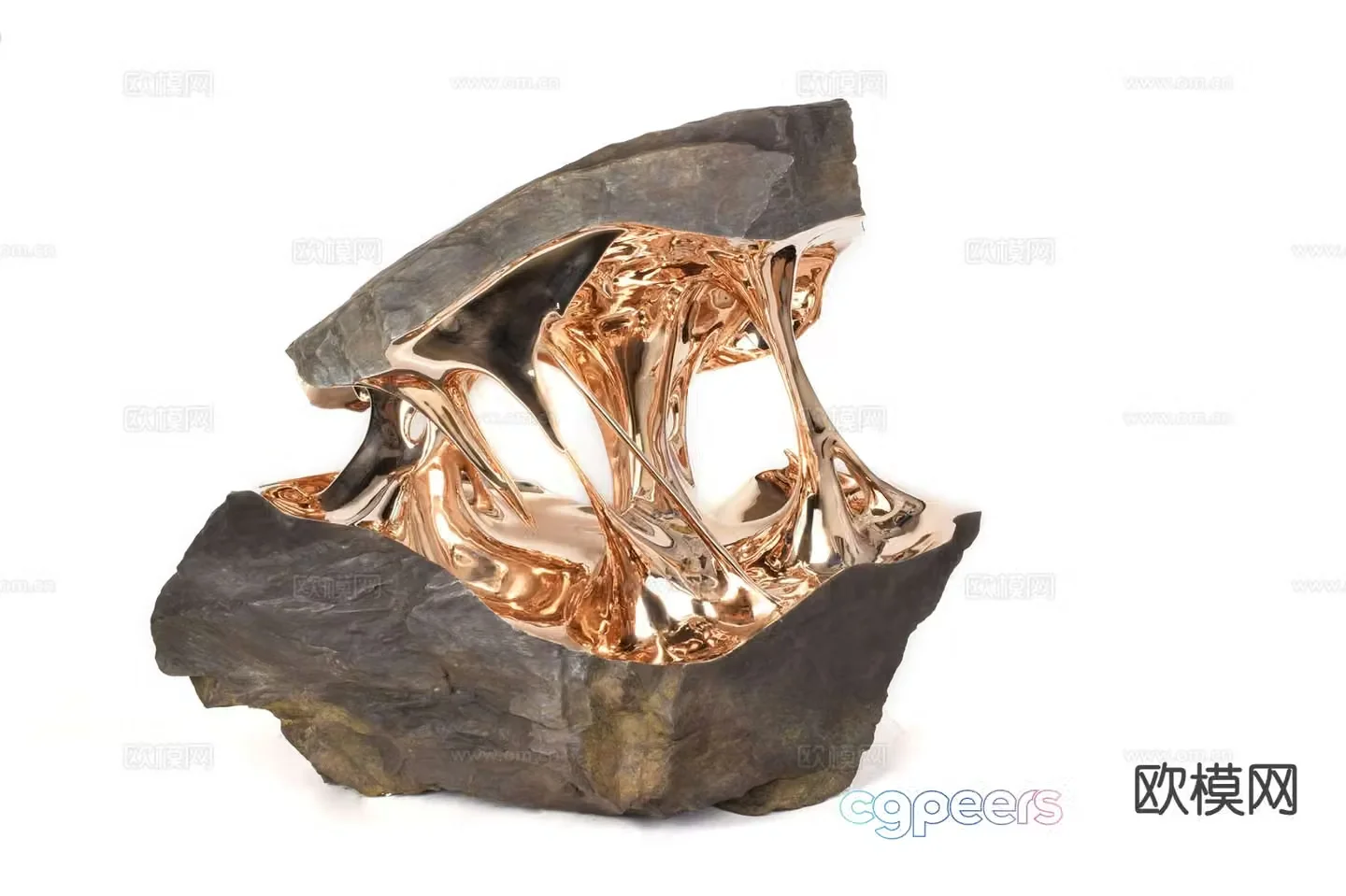 Modern abstract sculpture art ornament 3d model