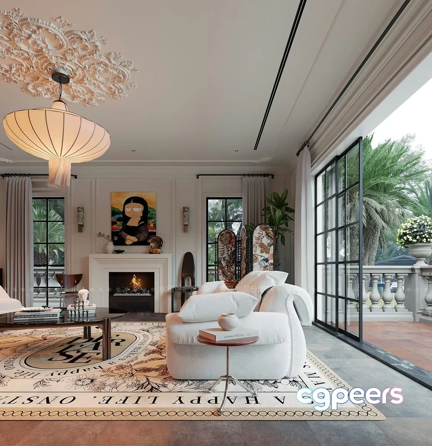 Modern Living Room 3D Model – 1175 – VRAY Render