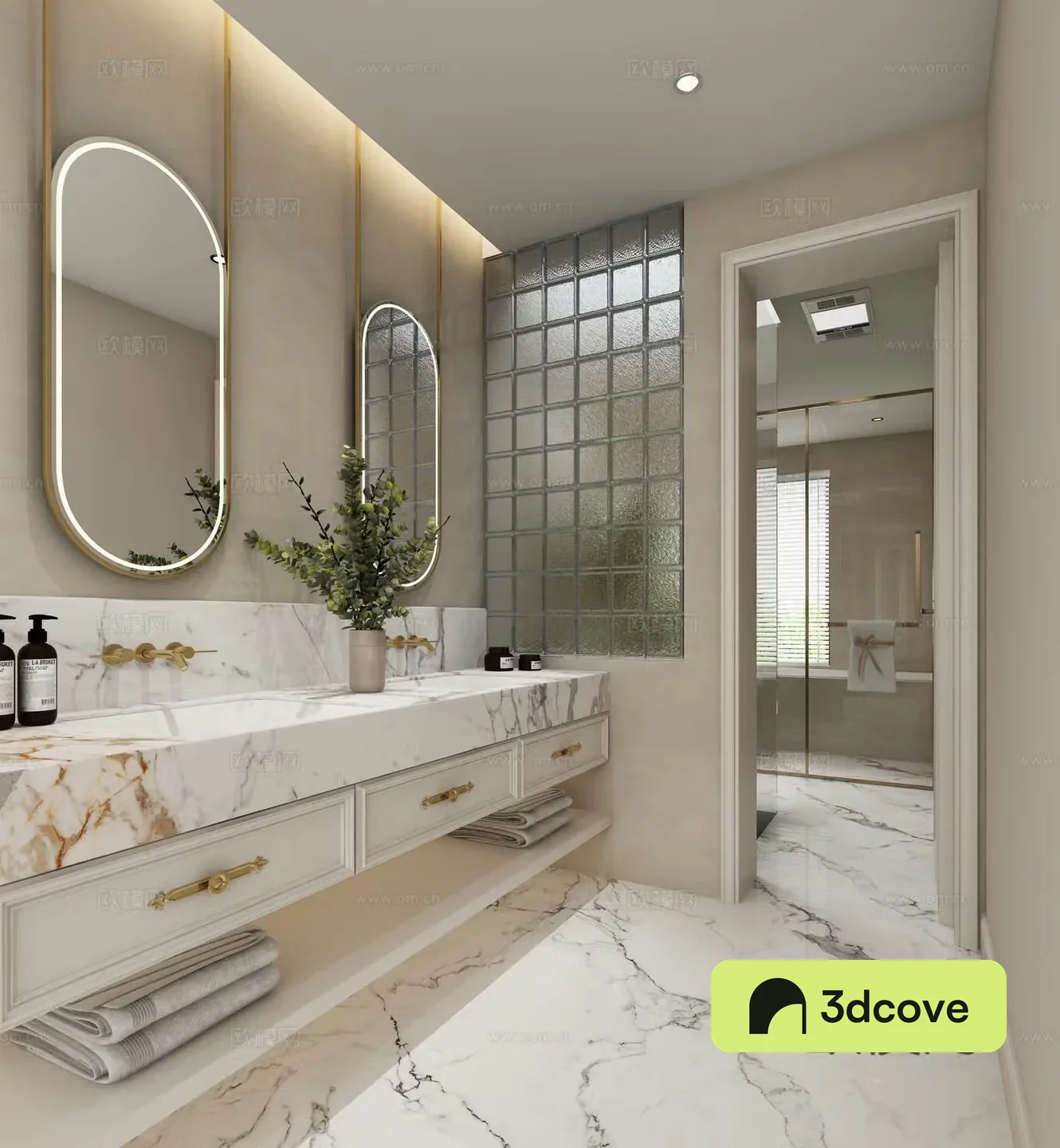 Modern American bathroom
