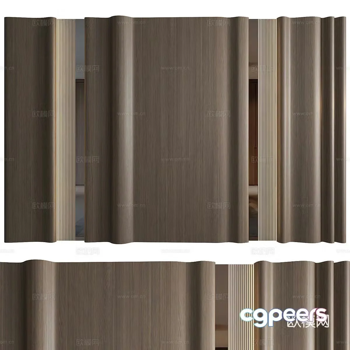 New Chinese style background wall 3D model